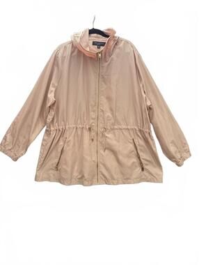 MARC NEW YORK ANDREW MARC 3XL Pink-Gold Zippers Hood Drawstring 2-Pocket Jacket